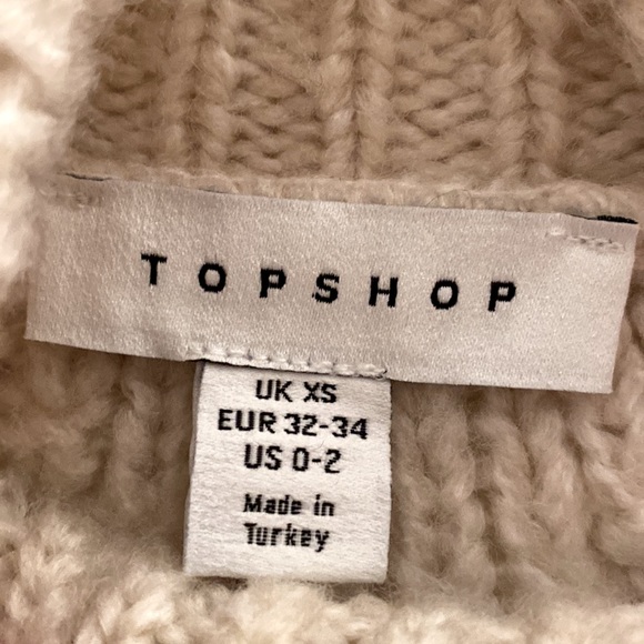 TOPSHOP Oat Pretty Pointelle Chevron Sweater - Picture 6 of 7